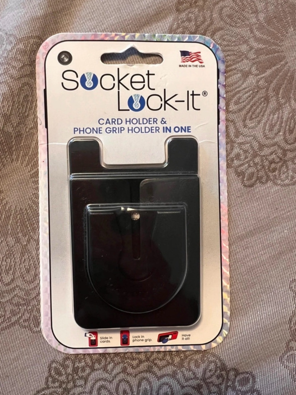 Nameless Black Card Holder Phone Grip